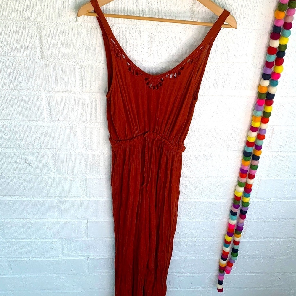 Patrons of Peace Rust Red Sleeveless Jumpsuit